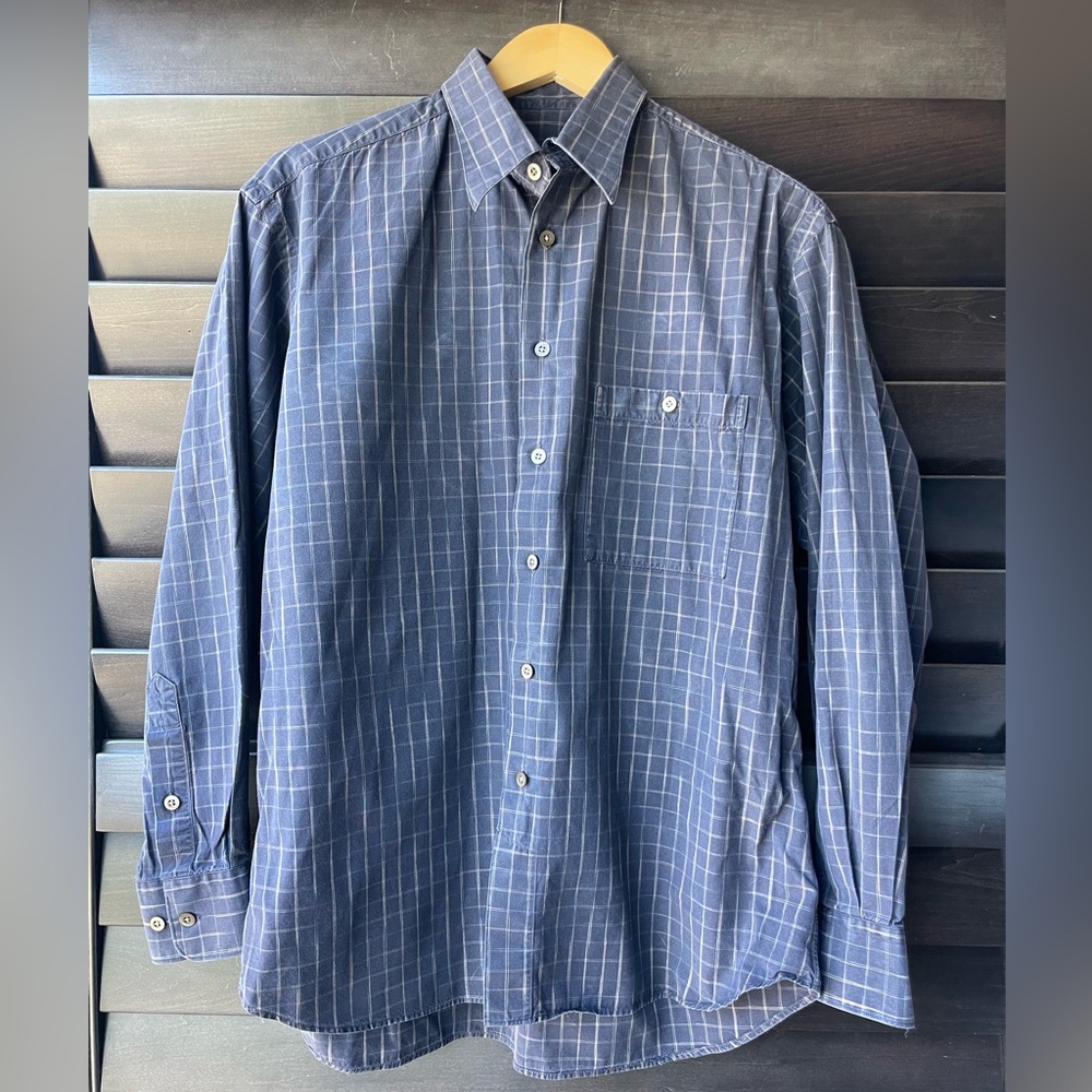 Ike Behar Men’s Brown Stripe Long Sleeve Button Down 100% Cotton Front Pocket